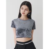 クロップドシアーベロアTシャツ | MURUA | 詳細画像6