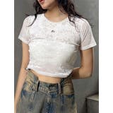 ホワイト | クロップドシアーベロアTシャツ | MURUA