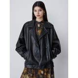 スタンドネックフェイクレザージャケット | MURUA | 詳細画像4 