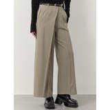 ベージュ | ベルトハイウエストワイドパンツ | MURUA