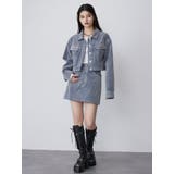 フロッキーデニムミニスカート【セット販売対象】 | MURUA | 詳細画像14 
