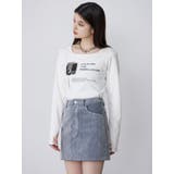 フロッキーデニムミニスカート【セット販売対象】 | MURUA | 詳細画像4 