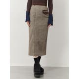 ブラウン | MIXパターンスリットナロースカート | MURUA