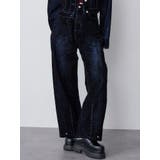 ブラック | フロッキーバレルレッグデニム【セット販売対象】 | MURUA