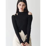 ブラック | ショルダーカットリブニット | MURUA