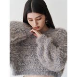 ネイビー | バイカラーMIXシャギーニット | MURUA