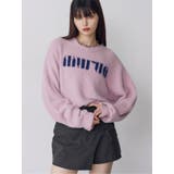 ピンク | ラウンドロゴシャギーニット | MURUA