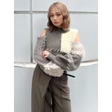 マテリアルMIXショルダーオープンニット | MURUA | 詳細画像34