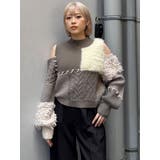 マテリアルMIXショルダーオープンニット | MURUA | 詳細画像44