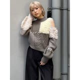 マテリアルMIXショルダーオープンニット | MURUA | 詳細画像45