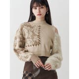 アイボリー | ショルダーフラワーシャギーニット | MURUA