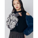 ブラック | ショルダーフラワーシャギーニット | MURUA