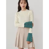 ホワイト | フレアスリーブアクセントニット | MURUA