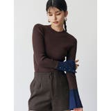 ブラウン | フレアスリーブアクセントニット | MURUA