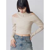 アイボリー | カシュクールハーフジップトップス | MURUA