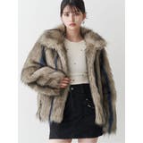 グレー | フェイクファーラインジャガードコート | MURUA