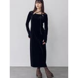 ブラック | ストリングベロアワンピース | MURUA