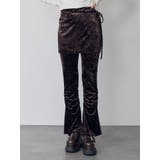 ブラウン | スカートレイヤードシャーリングベロアパンツ | MURUA