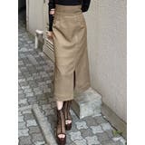 ベージュ | ジップスリットAラインスカート | MURUA