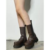 ブラウン | ベルトサイドゴアブーツ | MURUA