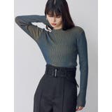 ブルー | メランジバイカラーリブニット | MURUA