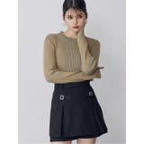 ベージュ | メランジバイカラーリブニット | MURUA