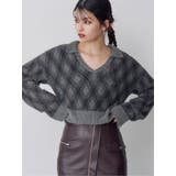 グレー | アーガイルシャギーポロニット | MURUA