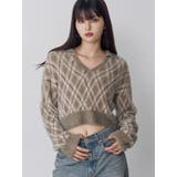 ベージュ | アーガイルシャギーポロニット | MURUA