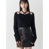ブラック | ミニシャギーカットアウトニット | MURUA