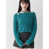 ブルー | ミニシャギーカットアウトニット | MURUA