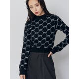 ブラック | モノグラムバイカラーニット | MURUA