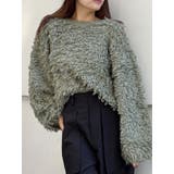 グリーン | ループヤーンボリュームスリーブニット | MURUA