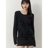 ブラック | カスケードフリルトップス | MURUA