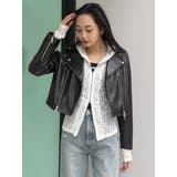 コンパクトフェイクレザーライダースジャケット | MURUA | 詳細画像18 