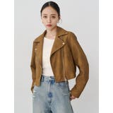 コンパクトフェイクレザーライダースジャケット | MURUA | 詳細画像2 