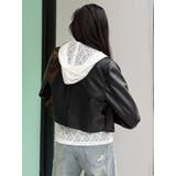 コンパクトフェイクレザーライダースジャケット | MURUA | 詳細画像20 