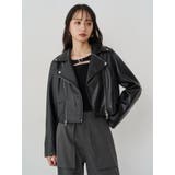 コンパクトフェイクレザーライダースジャケット | MURUA | 詳細画像3 