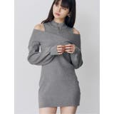 グレー | カシュクールZIPニットワンピース | MURUA