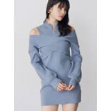 ブルー | カシュクールZIPニットワンピース | MURUA