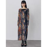 レイヤードパターンシアーワンピース | MURUA | 詳細画像3 