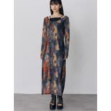 グレー | レイヤードパターンシアーワンピース | MURUA