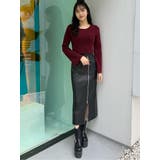 ZIPスリットフェイクレザーナロースカート | MURUA | 詳細画像10 