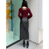 ZIPスリットフェイクレザーナロースカート | MURUA | 詳細画像13 