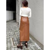 ZIPスリットフェイクレザーナロースカート | MURUA | 詳細画像22 