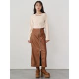 ZIPスリットフェイクレザーナロースカート | MURUA | 詳細画像5 