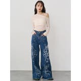 ダメージフラワーワイドデニム | MURUA | 詳細画像2