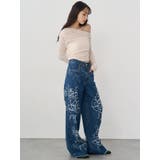 ダメージフラワーワイドデニム | MURUA | 詳細画像3