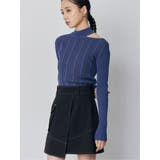 ブルー | チョーカーランダムリブニット | MURUA