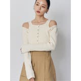 アイボリー | フロントボタンデザインニット | MURUA