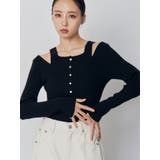 ブラック | フロントボタンデザインニット | MURUA